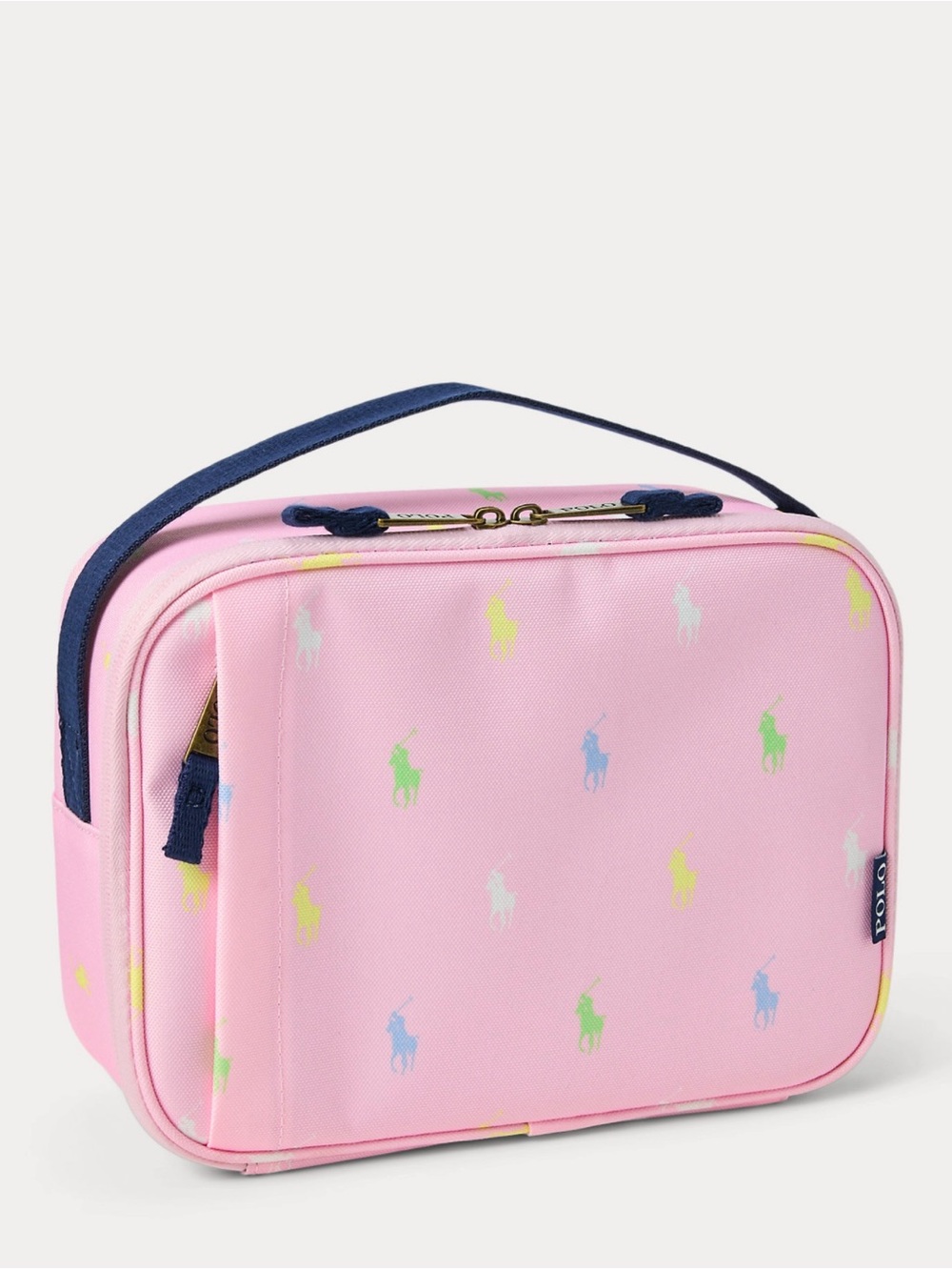 Polo by Ralph Lauren Pink Kids Lunch Bag with Multicolor Pony Print - Picture 6 of 7